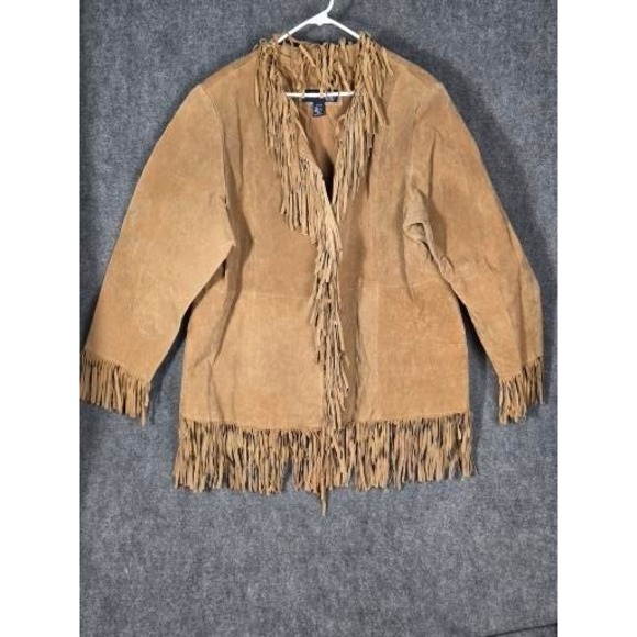 Venezia Jeans Clothing Co Jackets & Blazers - VTG Venezia Jeans Clothing Co Suede Fringe Jacket Western Boho Style Women 22/24